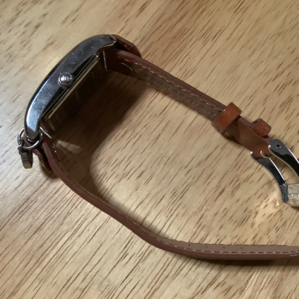 Vintage Michael Kors Women’s Watch Silver-tone with Brown Leather Band MK2165